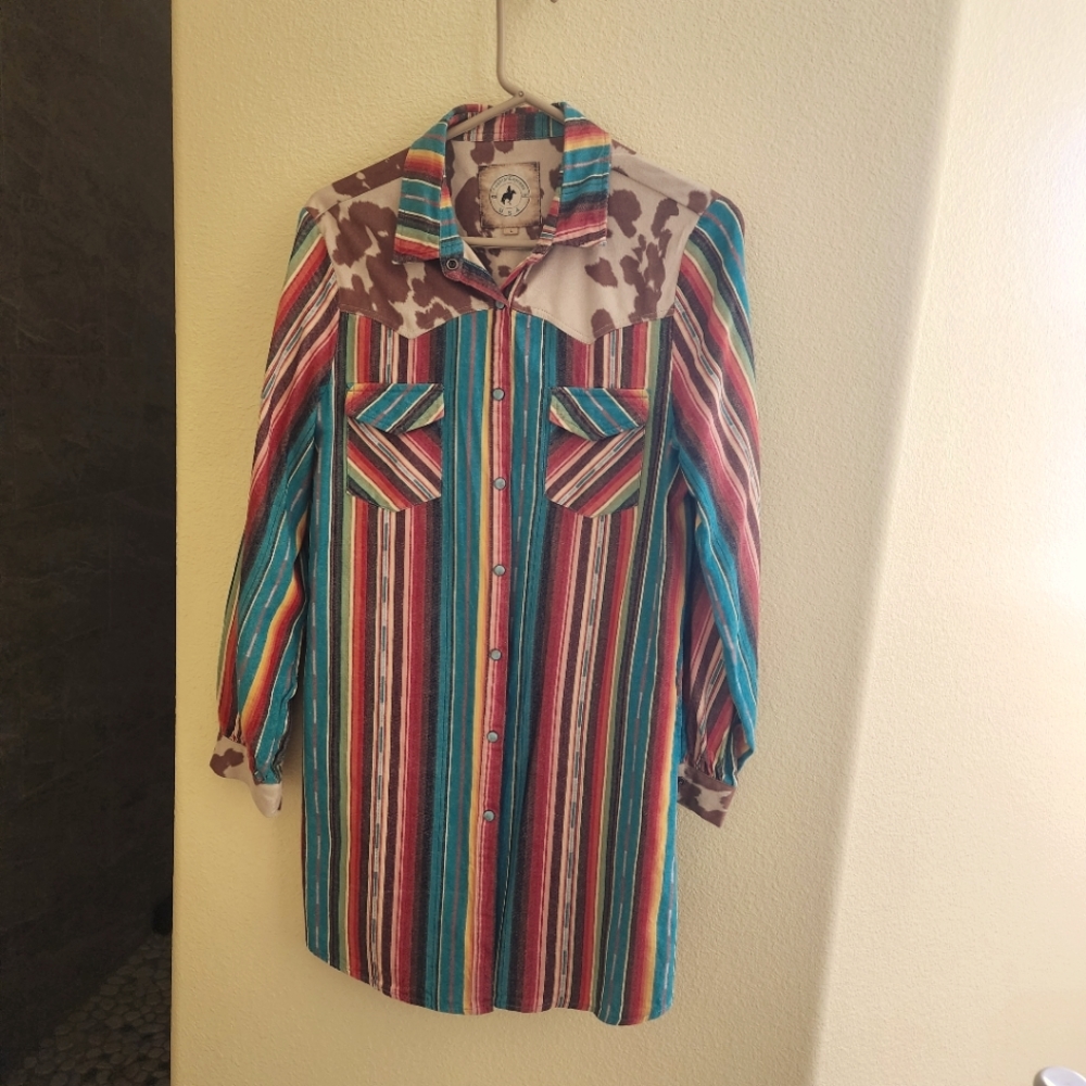 Western shacket with pockets